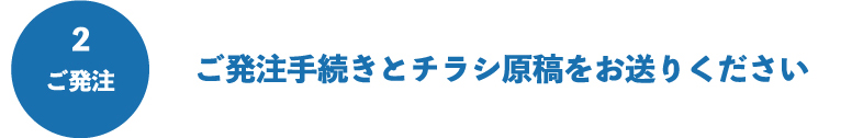 ご発注手続きとチラシ原稿をお送りください