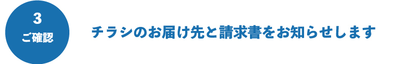 チラシのお届け先と請求書をお知らせします